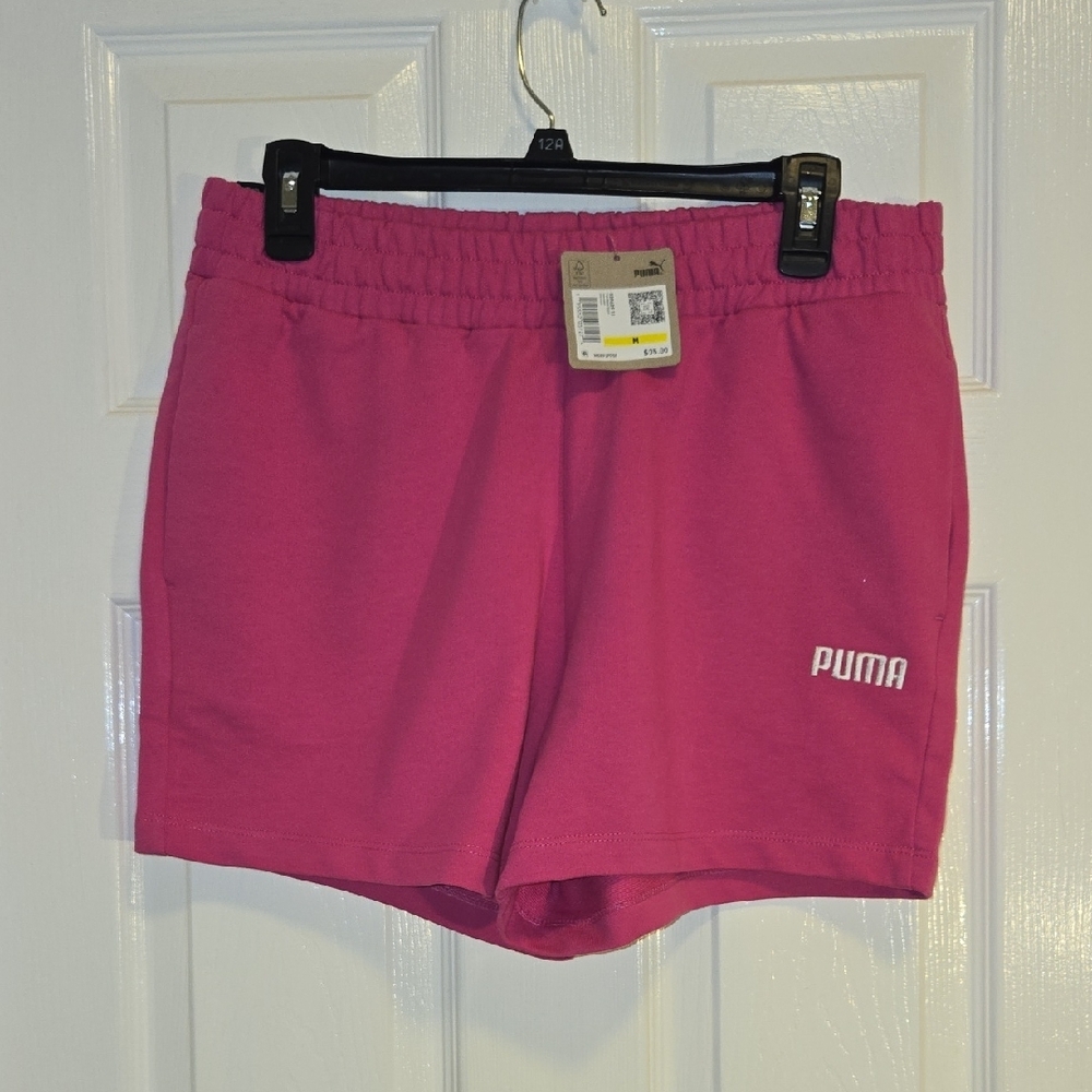 Puma Pink Athletic Shorts Elastic Waistband